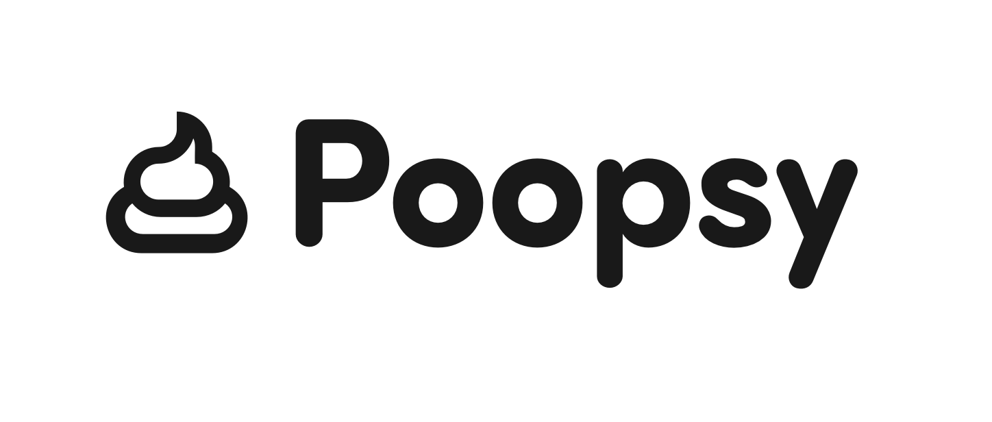 A small poop symbol next to a rounded font spelling 'Poopsy'